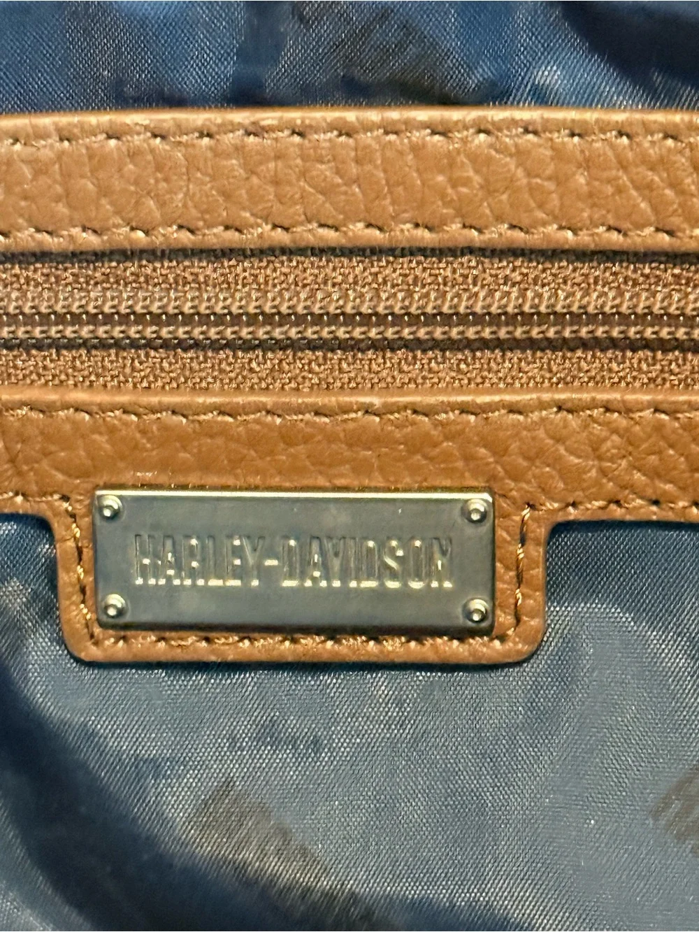 Harley-Davidson Pebbled Leather Shoulder Bag with Chain